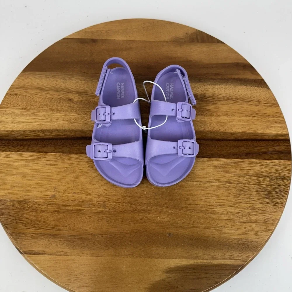 New Little Kids Harper Canyon‎ Eva Purple Rubber Slingback Strappy Sandals 9 C